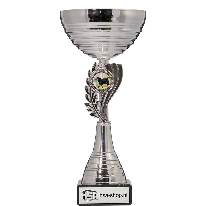 Beker Melia zilver 26,5 cm met ruimte voor 25 mm logo
