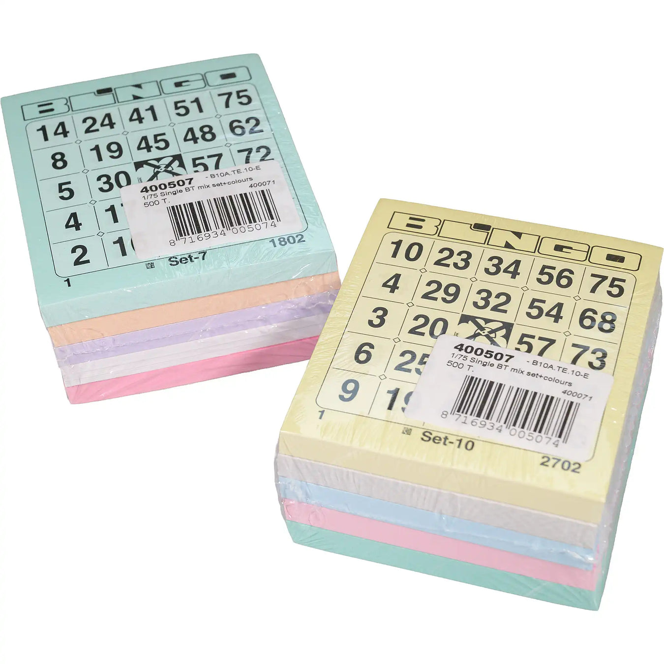 Bingokaarten 1-75 blokken 100 vel GROTE tickets