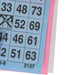 Bingokaarten 1-75 boekje 12 velletjes met 3 grote tickets, kleuren op volgorde gezien
