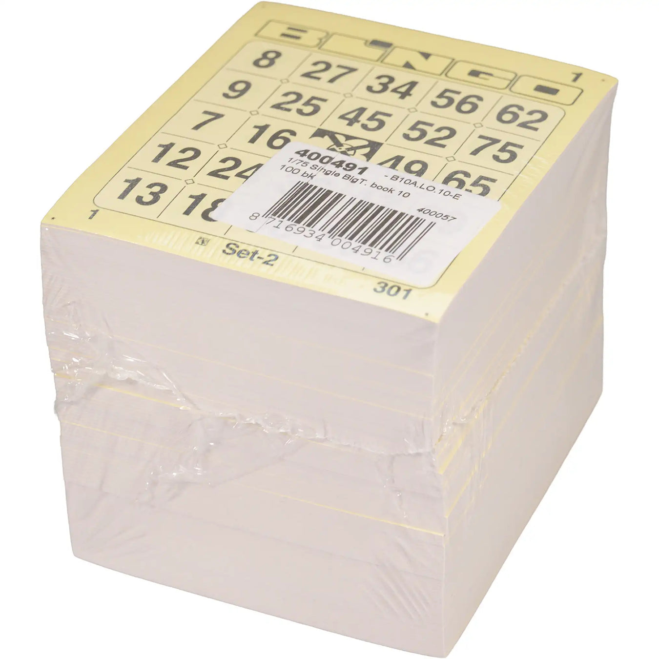 Bingokaarten 1-75 boekjes 1 ticket per vel GROOT