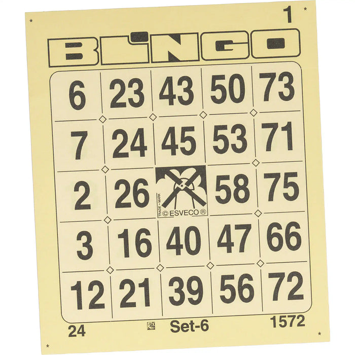 Bingokaarten 1-75 boekje 10 velletjes 1 groot ticket