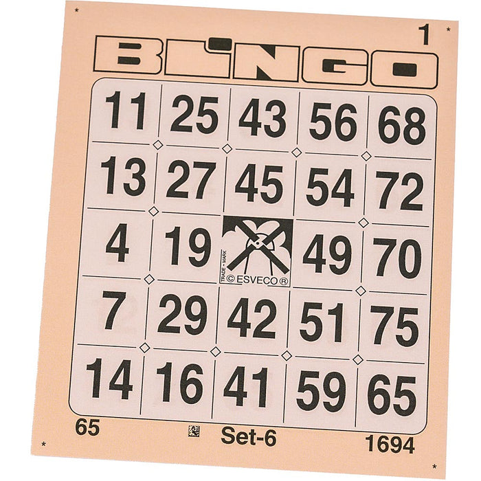 Bingokaarten 1-75 boekje 12 velletjes 1 groot ticket