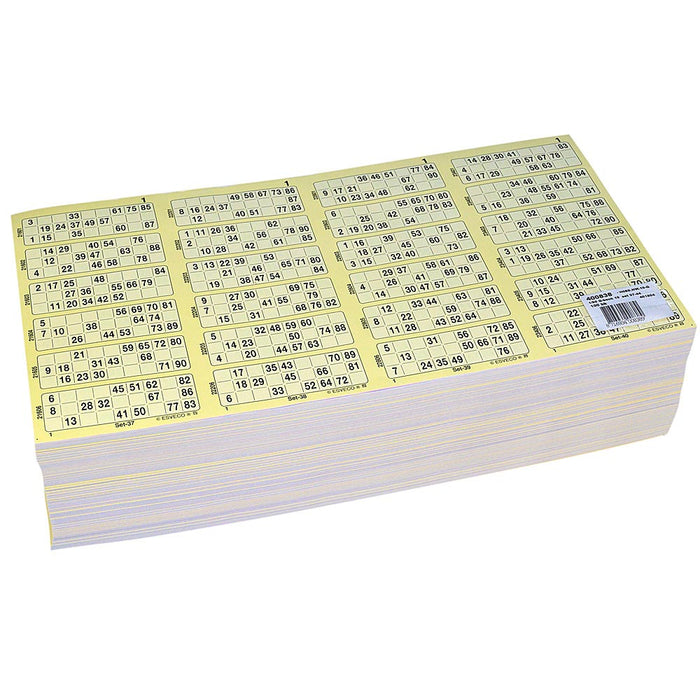 Pak met 100 boekjes bingokaarten 1-90 boekjes 10 dik quatro