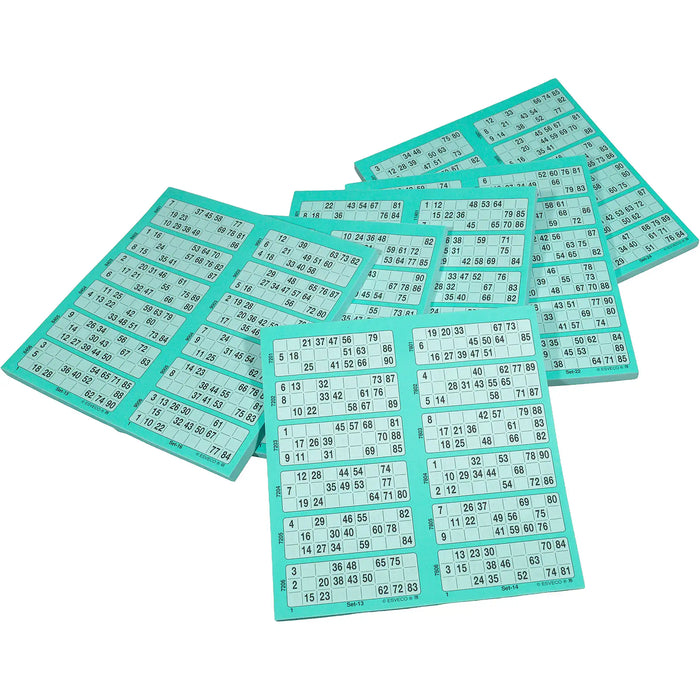Bingokaarten 1-90 doorlopend 600vel Dubbel losse blokken van 1 pak.