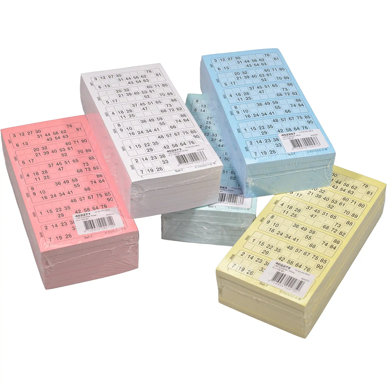 Bingokaarten 1-90 doorlopende sets