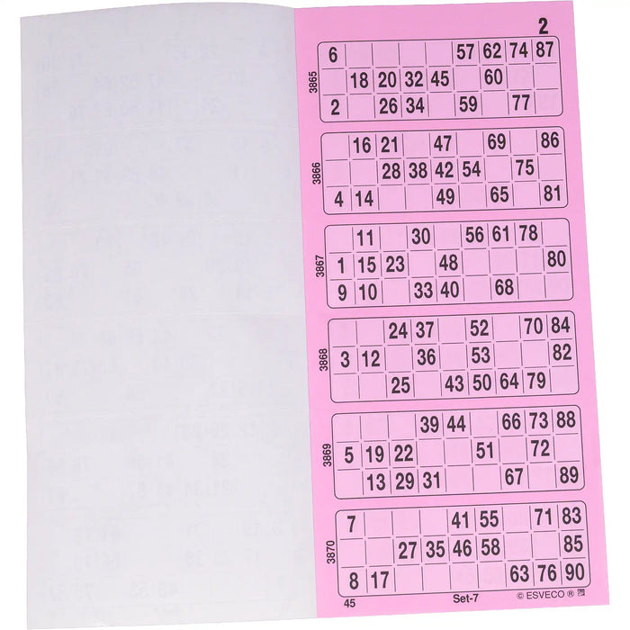 Bingokaarten boekjes 1-90 10 dik enkel geperforeerd