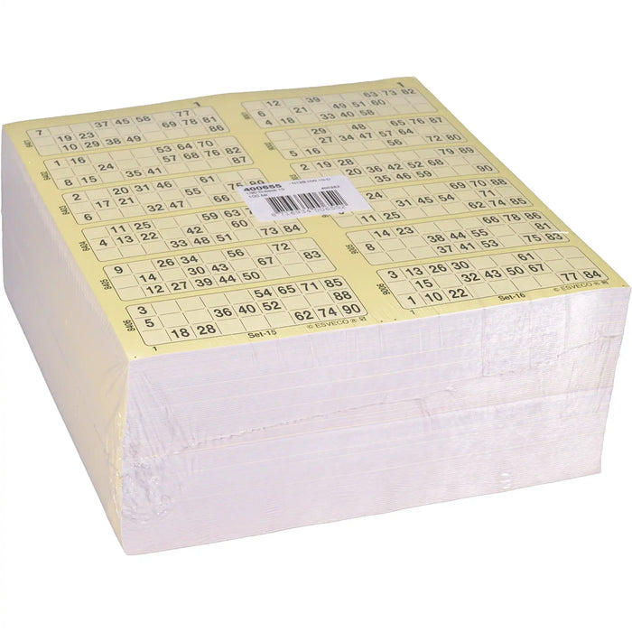Bingokaarten boekjes 1-90 10 dik dubbel