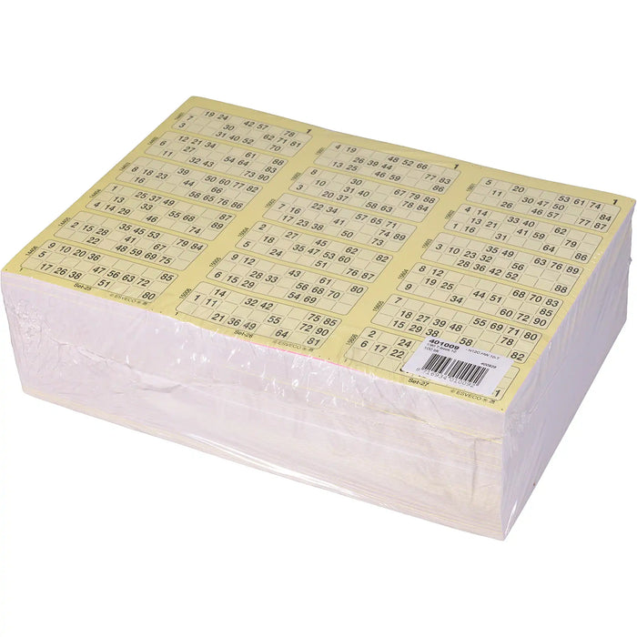 Bingokaarten boekjes 1-90 10 dik triple