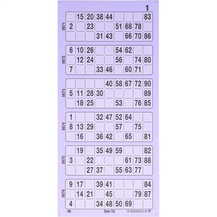 Bingokaarten boekjes 1-90 11 dik enkel