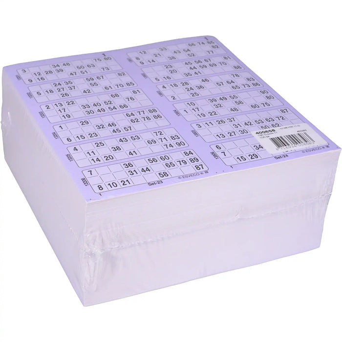 Bingokaarten boekjes 1-90 11 dik dubbel