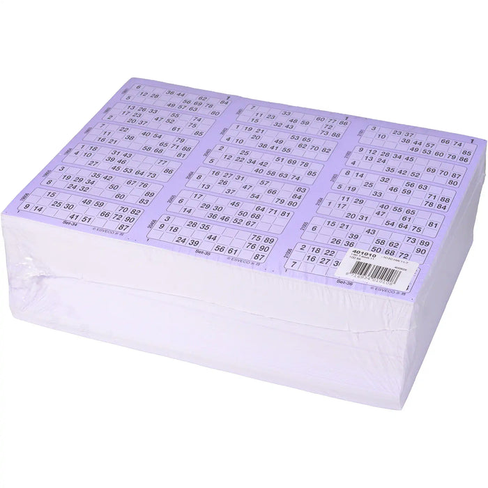 Bingokaarten boekjes 1-90 11 dik triple