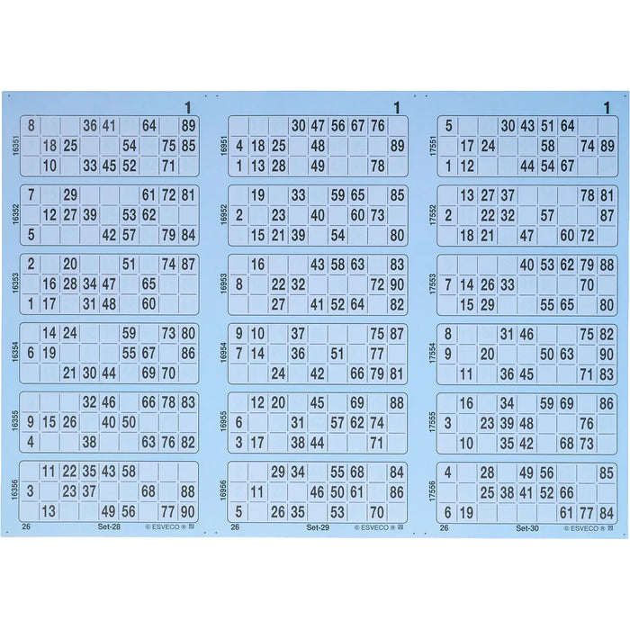 Bingokaarten boekjes 1-90 03 dik triple
