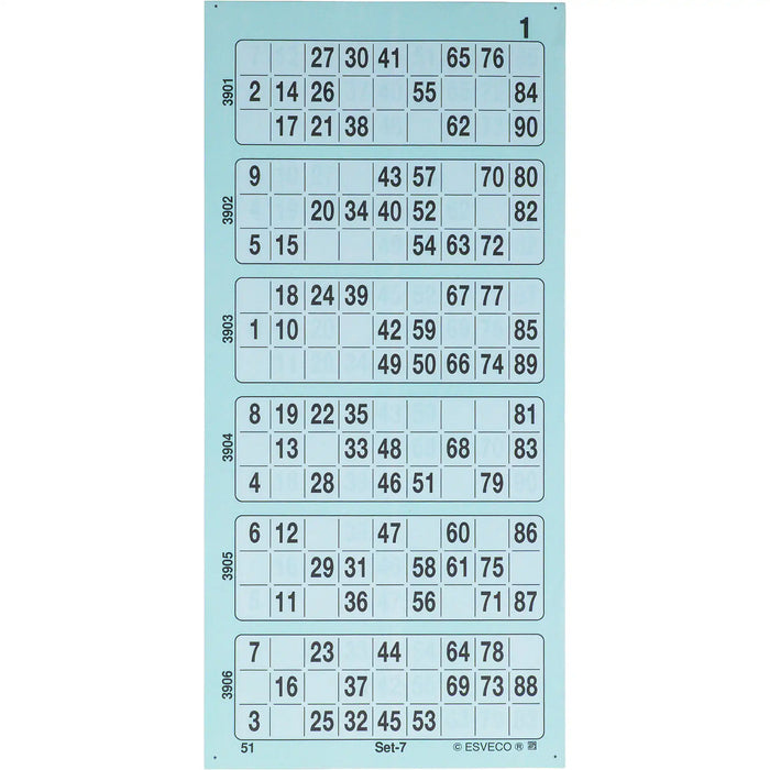 Bingokaarten boekjes 1-90 05 dik enkel