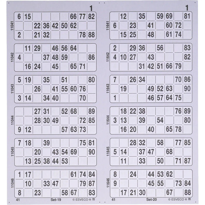 Bingokaarten boekjes 1-90 08 dik dubbel