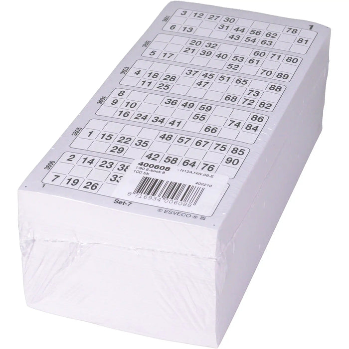 Bingokaarten boekjes 1-90 08 dik enkel