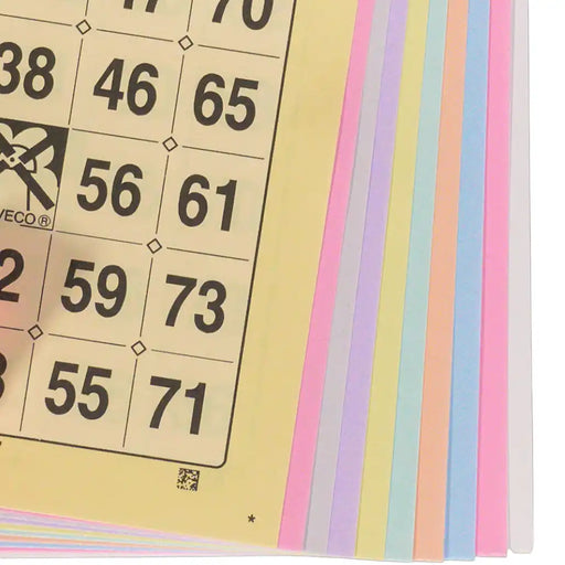 Bingokaarten 1-75 boekjes 10 dik KLEIN-Enkel, kleuren op volgorde gezien