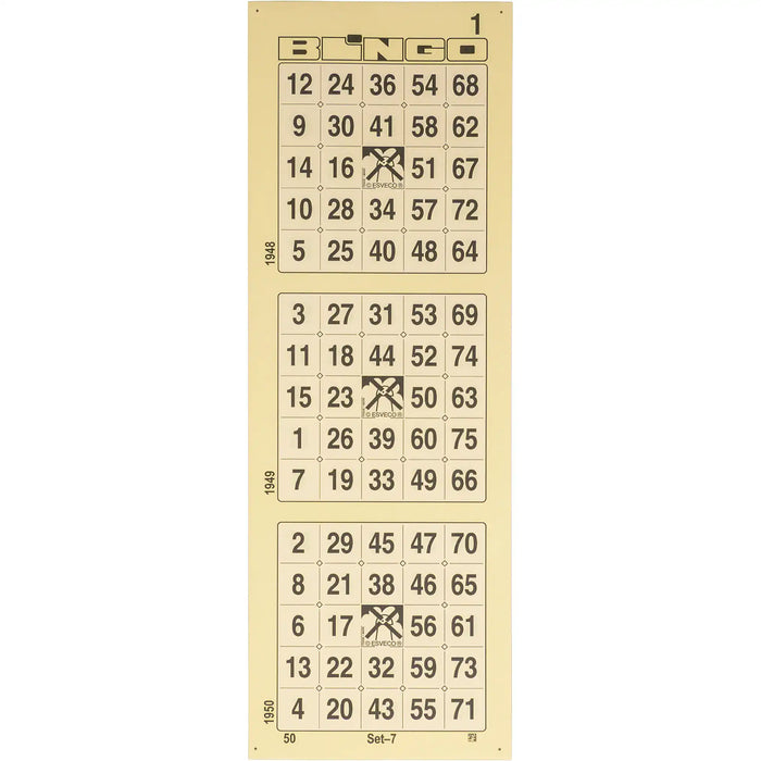 Bingokaarten 1-75 boekjes 10 dik KLEIN-Enkel vel 3 tickets