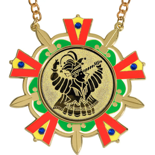 Medaille Baernd goud rood-geel-groen-wit met standaard logo van Prins carnaval.