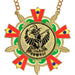 Medaille Baernd goud rood-geel-groen-wit met standaard logo van Prins carnaval.