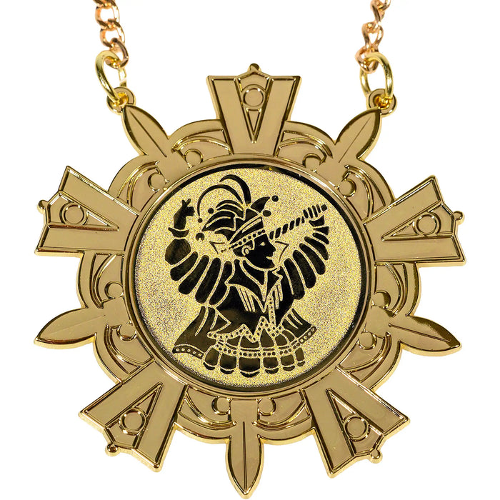 Medaille Baernd goudkleurig met standaard afbeedling van een Prins Carnaval.