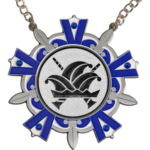 Medaille Baernd Antiek-zilver blauw-wit met standaard logo Carnavalssteek.