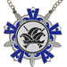 Medaille Baernd Antiek-zilver blauw-wit met standaard logo Carnavalssteek.