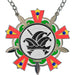 Medaille Baernd Zilver rood-geel-groen-wit met standaard afbeelding Carnavalssteek.