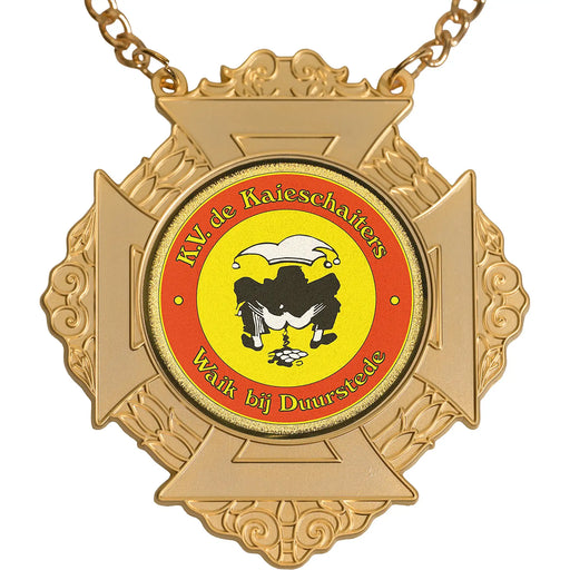 Medaille Bartholo Goud-misty met logo van K.V. de kaieschaiters uit Waik bij FDuurstede.