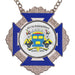 Medaille Bartholo Zilver-misty blauw-wit met logo van SCC De Bonenpikkers uit Chaam.