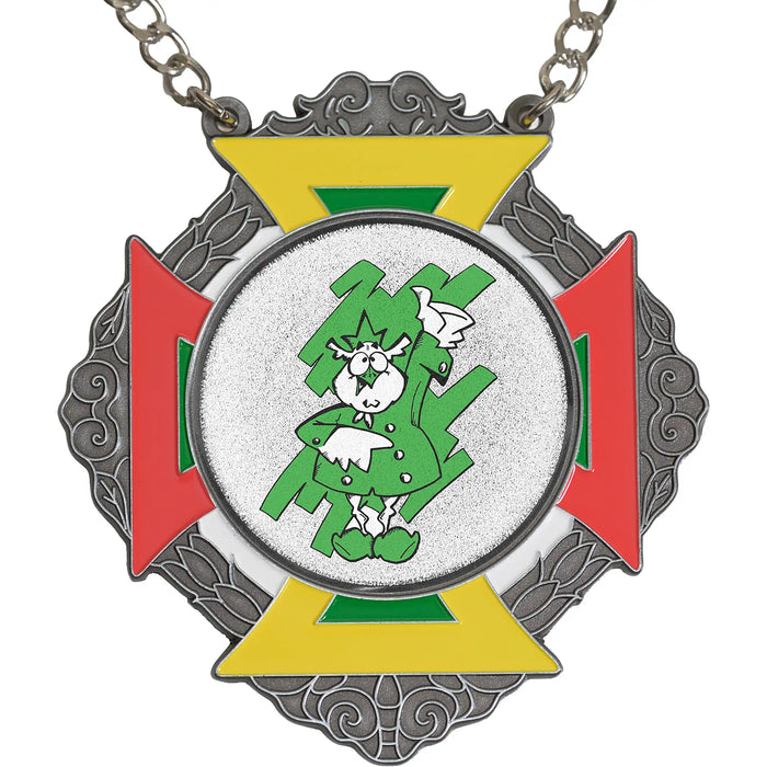 Medaille Bartholo Zilver rood-geel-groen met logo van Bosuilendorp.