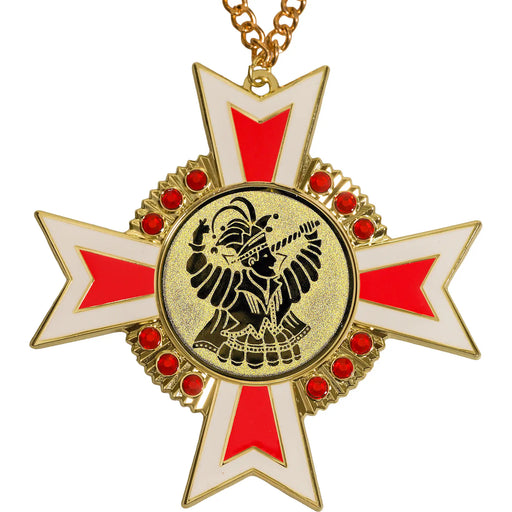 Medaille Baruch Goud rood-wit met standaard logo Carnavalsprins.