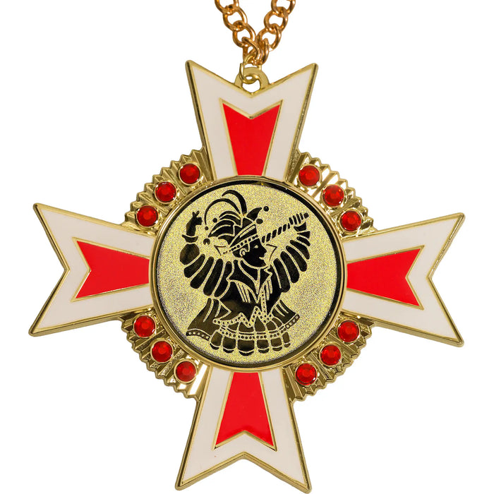 Medaille Baruch Goud rood-wit met standaard logo Carnavalsprins.