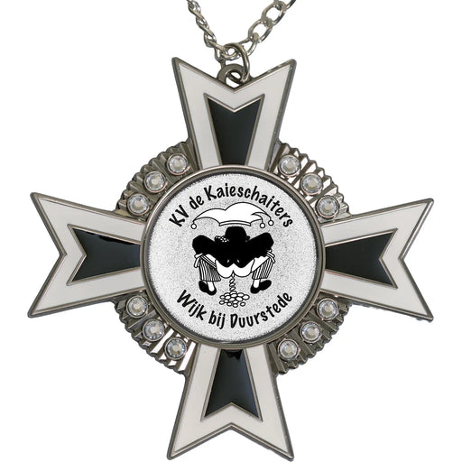 Medaille Baruch Zilver-antiek zwart-wit met logo van KV de Kaieschaiters uit Wijk bij Duustede.