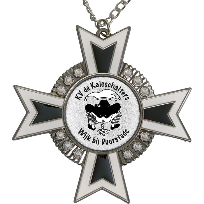 Medaille Baruch Zilver-antiek zwart-wit met logo van KV de Kaieschaiters uit Wijk bij Duustede.