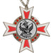 Medaille Baruch Zilver rood-wit met standaard afbeelding van Prins carnaval.
