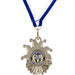 Medaille Velika zilverkleurig met logo van Stichting Carnaval De Vogelpiek met blauw-wit halslint.