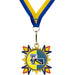 Medaille Hemko goudkleurig met logo en blauw-geel halslint.