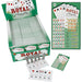 Geopende doos met 1200 tickets van het pokerspel met daarvoor enkele losse tickets met geopend luikjes.