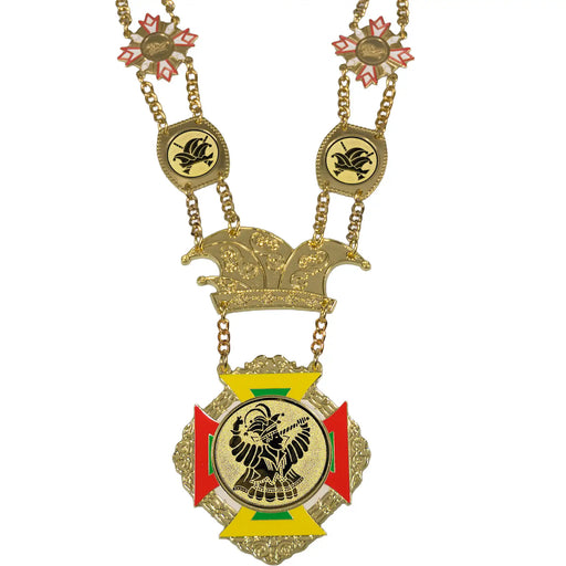 Close-up van prinsenketting Marston met standaard afbeelding van een Carnavals Prins.