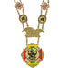Close-up van prinsenketting Marston met standaard afbeelding van een Carnavals Prins.