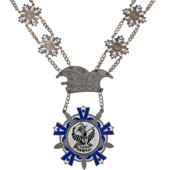 Close-up van prinsenketting Maik met standaard afbeelding van Prinscarnaval.