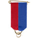Speldlint - Rood-Blauw met goudkleurige speld en ringetjes