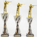 Serie van drie trofeeën met goudkleurige geweer schutter