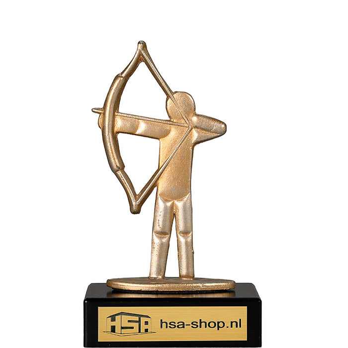 Trofee Leandro boogschieten 16 cm hoog