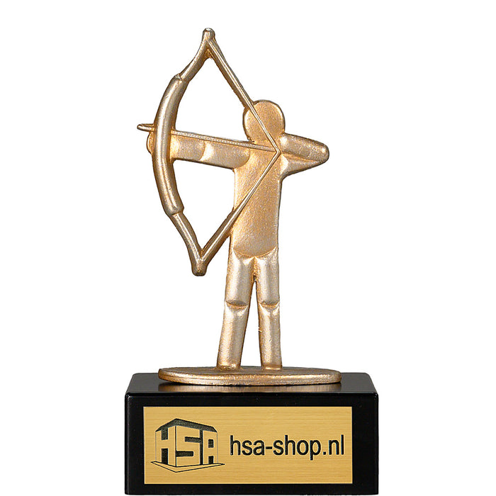 Trofee Leandro boogschieten 17 cm hoog