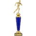 Trofee Melton hardlopen 30,5 cm met transparant blauw tussenstuk en gratis gravure