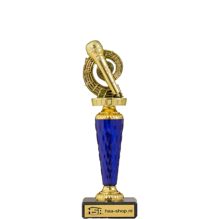 Trofee Melton muziek microfoon 25 cm voor karaoke en playback wedstrijden