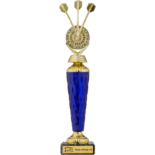 Trofee Melton darten 30 cm met dartbord en drie dartpijlen