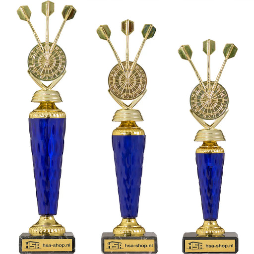 Trofee Melton darten serie met drie verschillende maten en gratis gravure