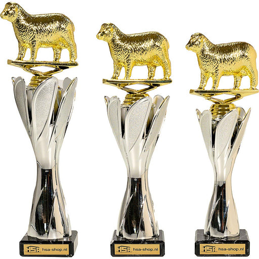Trofee schaap serie van drie trofeeen